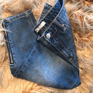 Free People High Waist ZIP Ankle Skinny